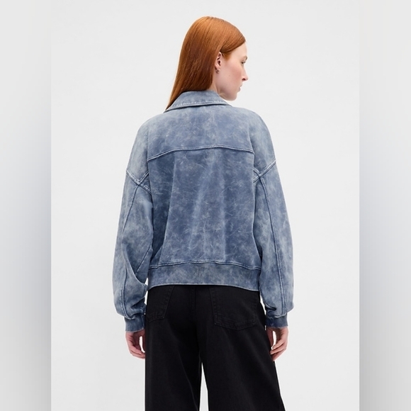 Gap VintageSoft Relaxed Icon Sweatshirt Jacket Medium Wash - Picture 4 of 6